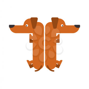 Letter T is dog. pet font. Dachshund alphabet. Lettering home animal