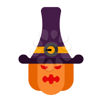 Angry pumpkin for Halloween. Symbol for terrible holiday
