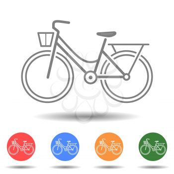 Woman bicycle icon vector logo isolated on background
