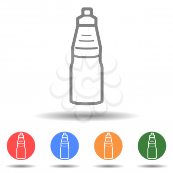 Linear water bottle icon vector logo isolated on background