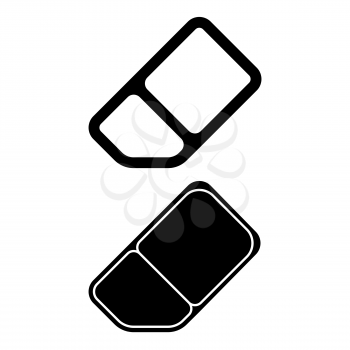 Eraser icon vector logo, black and white version