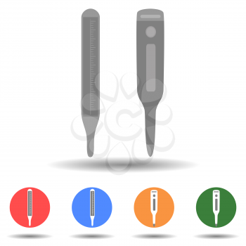 Plastic thermometer and digital thermometer icon vector logo isolated on background