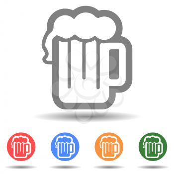 Beer mug vector icon in linear style