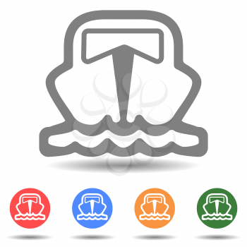 Boat ship vector icon in flat style