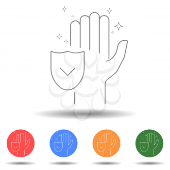Clean protected hand icon vector isolated