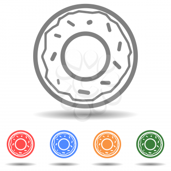 Doughnut vector icon isolated