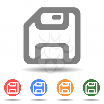 Save icon, floppy disk vector isolated