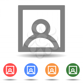 User avatar icon vector in the rectangle