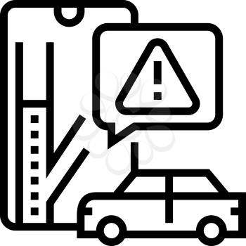 closed road warning line icon vector. closed road warning sign. isolated contour symbol black illustration