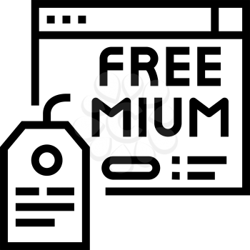 freemium online service subscription line icon vector. freemium online service subscription sign. isolated contour symbol black illustration