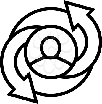 human skills converter line icon vector. human skills converter sign. isolated contour symbol black illustration