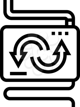 converter and exchange line icon vector. converter and exchange sign. isolated contour symbol black illustration