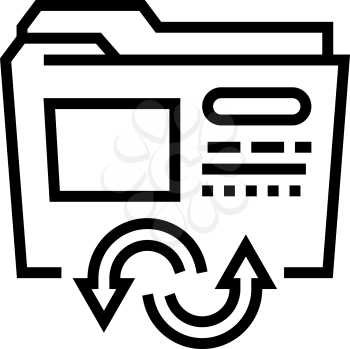 files converter line icon vector. files converter sign. isolated contour symbol black illustration