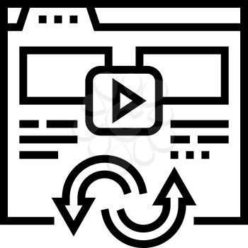 video converter line icon vector. video converter sign. isolated contour symbol black illustration