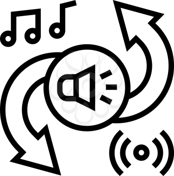 audio converter line icon vector. audio converter sign. isolated contour symbol black illustration
