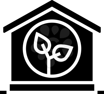 ecology clean house glyph icon vector. ecology clean house sign. isolated contour symbol black illustration
