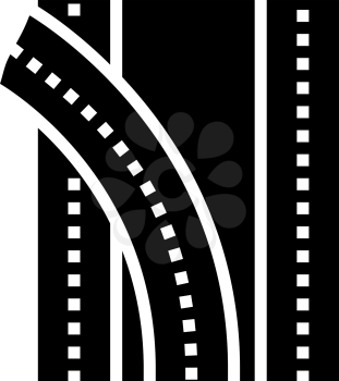 road multilevel interchange glyph icon vector. road multilevel interchange sign. isolated contour symbol black illustration