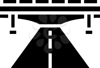 road and bridge glyph icon vector. road and bridge sign. isolated contour symbol black illustration