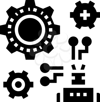 machine learning glyph icon vector. machine learning sign. isolated contour symbol black illustration
