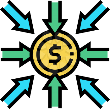 income money color icon vector. income money sign. isolated symbol illustration