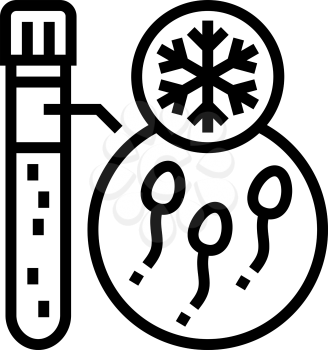 freezing sperm line icon vector. freezing sperm sign. isolated contour symbol black illustration