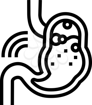 indigestion stomach line icon vector. indigestion stomach sign. isolated contour symbol black illustration