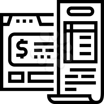 budget calculating line icon vector. budget calculating sign. isolated contour symbol black illustration