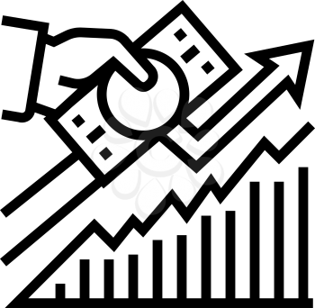 profit growth line icon vector. profit growth sign. isolated contour symbol black illustration