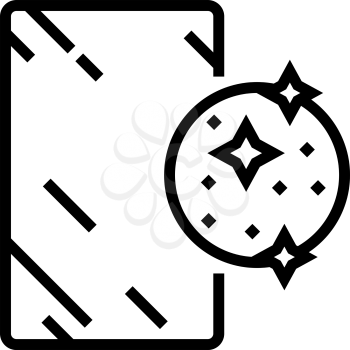 silver mirror line icon vector. silver mirror sign. isolated contour symbol black illustration
