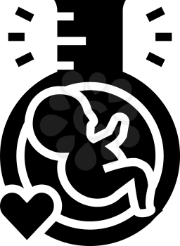 in vitro fertilization glyph icon vector. in vitro fertilization sign. isolated contour symbol black illustration