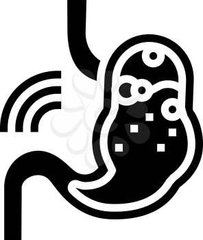indigestion stomach glyph icon vector. indigestion stomach sign. isolated contour symbol black illustration