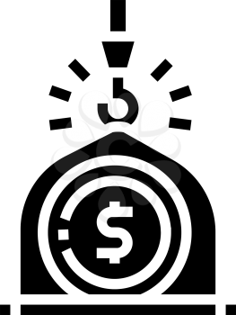 weight of money wealth glyph icon vector. weight of money wealth sign. isolated contour symbol black illustration