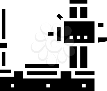 boring machine glyph icon vector. boring machine sign. isolated contour symbol black illustration