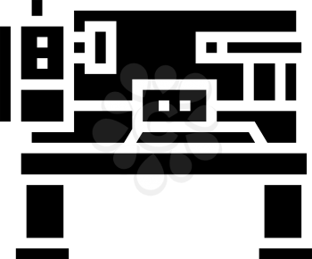 lathe machine glyph icon vector. lathe machine sign. isolated contour symbol black illustration