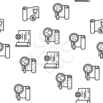 Wallpaper Interior Vector Seamless Pattern Thin Line Illustration