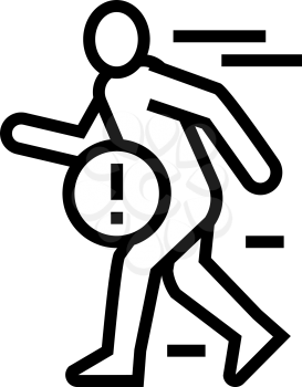 pain when fast walking line icon vector. pain when fast walking sign. isolated contour symbol black illustration