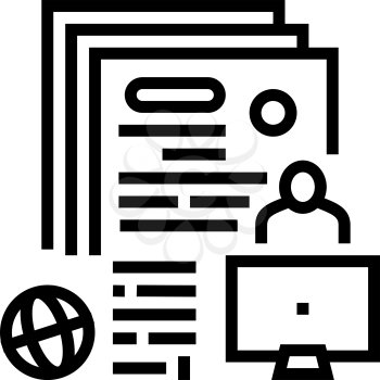 writing press release line icon vector. writing press release sign. isolated contour symbol black illustration