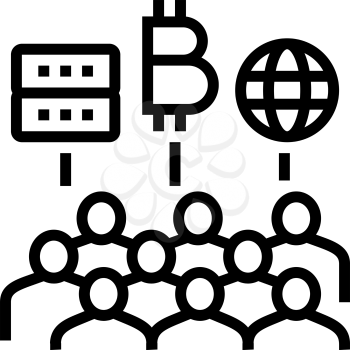 international digital currency conference line icon vector. international digital currency conference sign. isolated contour symbol black illustration