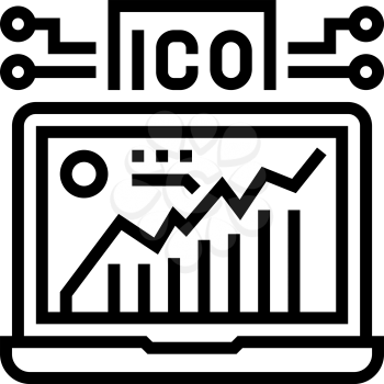 initial coin offering ico line icon vector. initial coin offering ico sign. isolated contour symbol black illustration