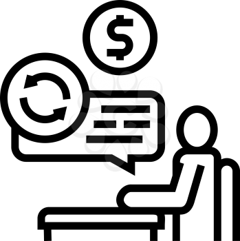creditor businessman line icon vector. creditor businessman sign. isolated contour symbol black illustration
