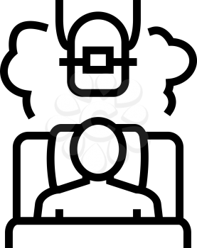 insomnia tooth braces line icon vector. insomnia tooth braces sign. isolated contour symbol black illustration