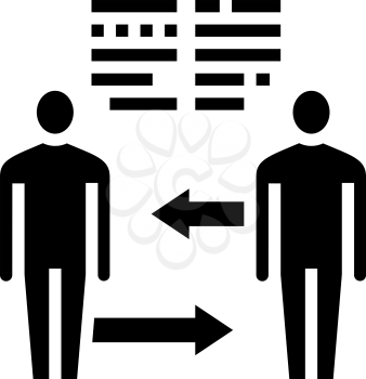 exchange skills pr glyph icon vector. exchange skills pr sign. isolated contour symbol black illustration