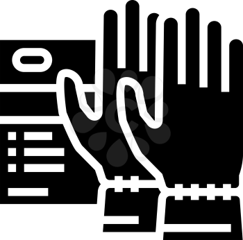 special gloves spa salon accessory glyph icon vector. special gloves spa salon accessory sign. isolated contour symbol black illustration