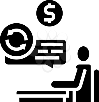 creditor businessman glyph icon vector. creditor businessman sign. isolated contour symbol black illustration