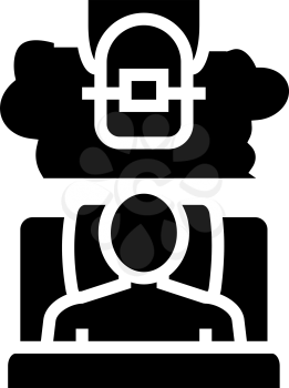 insomnia tooth braces glyph icon vector. insomnia tooth braces sign. isolated contour symbol black illustration