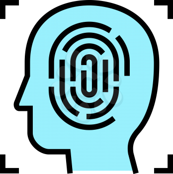 finger print and face id color icon vector. finger print and face id sign. isolated symbol illustration
