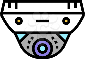 cctv camera with face id color icon vector. cctv camera with face id sign. isolated symbol illustration