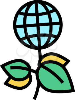 green plants planet ecosystem color icon vector. green plants planet ecosystem sign. isolated symbol illustration