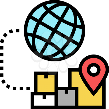 logistics international color icon vector. logistics international sign. isolated symbol illustration