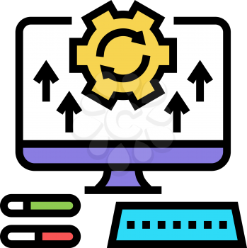 computer optimize color icon vector. computer optimize sign. isolated symbol illustration